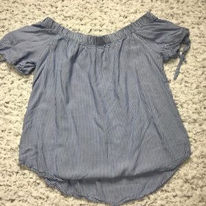 Striped off the shoulder top